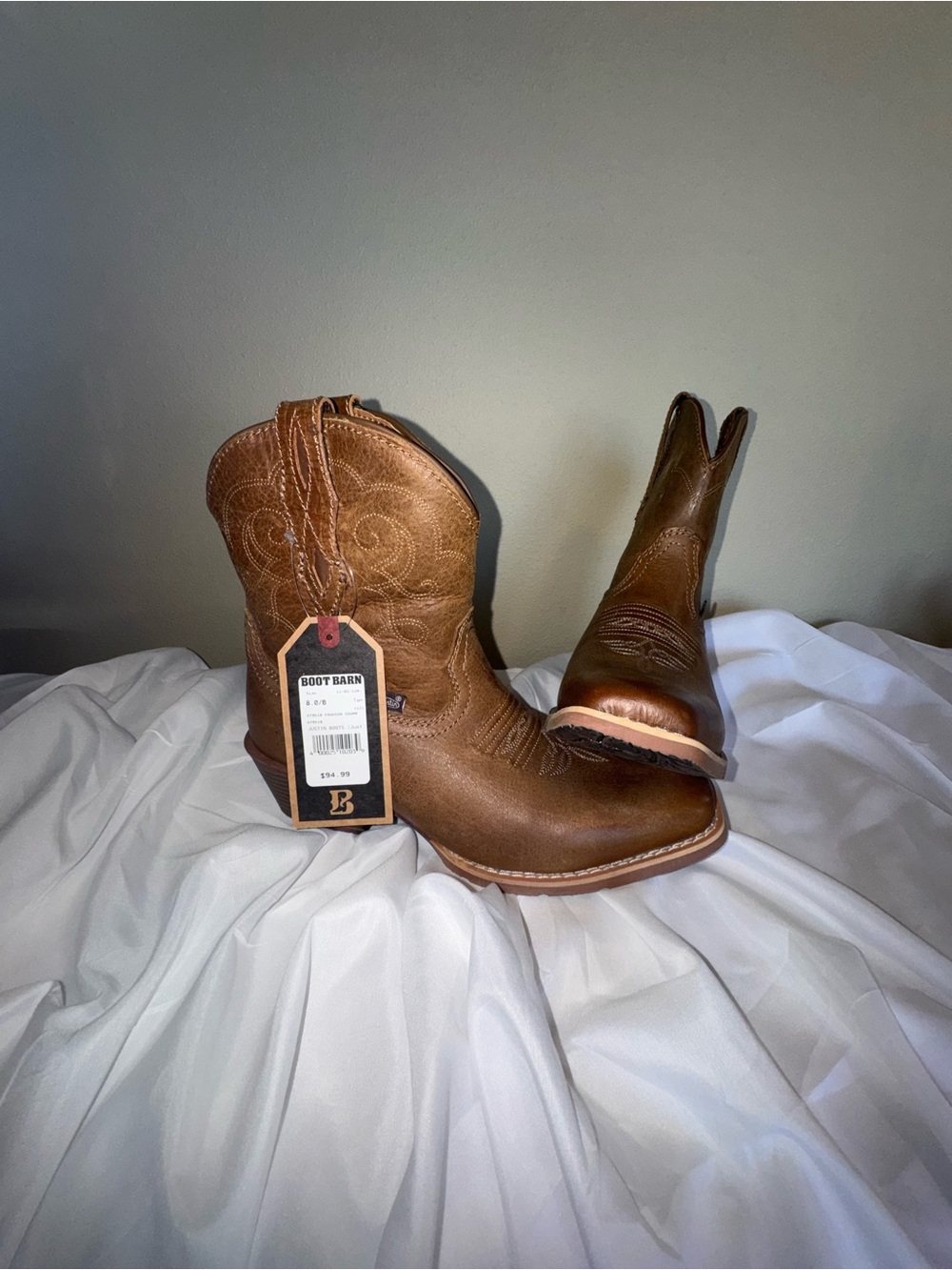 NWT Justin Gypsy GY9510 Women’s Brown Leather Western Boots Square Toe Size 8B